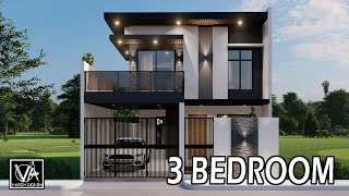 8X16 METERS 2 STOREY MODERN HOUSE DESIGN 3 BEDROOM WITH GYM ROOM AND OFFICE [upl. by Mirisola]