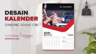 Desain Kalender  Cara Membuat Kalender Dinding di Illustrator  Tutorial Design [upl. by Melisenda]