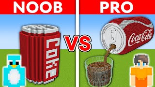 NOOB vs PRO COCA COLA House Build Challenge in Minecraft [upl. by Arodoet]