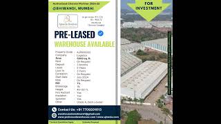 5000SQ FT PRELEASED WAREHOUSE PROPERTY AVAILABLE FOR INVESTMENT IN BHIWANDI FOR ARCHITECT [upl. by Warfourd]