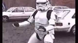 Try not to laugh or grin  Dancing Storm trooper [upl. by Annod]