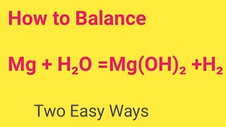 Mg  H2O MgOH2 H2 Balanced EquationMagnesiumWaterMagnesium oxide Balanced Equation [upl. by Iborian]