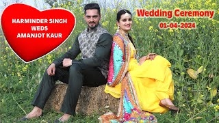 Live Wedding Ceremony 01042024 HARMINDER SINGH WEDS AMANJOT KAUR By Mehar Studio 9814036199 [upl. by Stanwinn116]