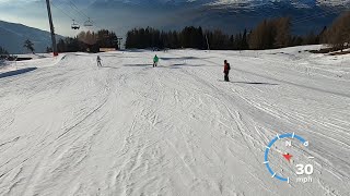 Does this look FAST  34mph RED OURS from top of Grizzly 68 lift GoPro HD POV  Les Arcs  Mar 2023 [upl. by Durwyn250]