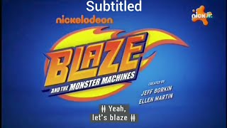 Blaze Y Los Monster Machines intro Theme Song Opening in English  en inglés en Nick Jr África [upl. by Chernow773]