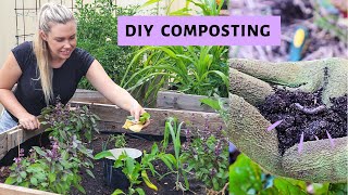 DIY Inground Composting Worm Tower  Urban Permaculture Composting  Australia [upl. by Francyne957]