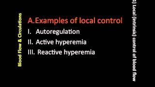 Local Intrinsic Control of Blood Flow 1 of 4 [upl. by Mitchiner400]