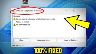 WinRAR Diagnostic Messages Error in Windows 11  1087  How To Fix cant open rar  zip Archive 📚✅ [upl. by Maidy]