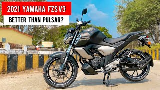 2021 YAMAHA FZS FI v3 BS6 Detailed Ride Review  Mileage  Price  Changes [upl. by Jos]