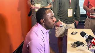 Clemson RB Coach CJ Spiller at 2024 Clemson Media [upl. by Anaihs]