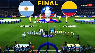 ARGENTINA vs COLOMBIA  FINAL Copa America 2024  Full Match All Goals  Realistic PES Gameplay [upl. by Gualterio]