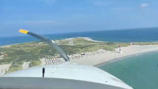 Windy Landing on Island Airport Helgoland Düne on Runway 03 [upl. by Llevron]