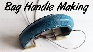 Bag handle making with useless leather  Leather craft technique [upl. by Etezzil]