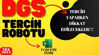 DGS TERCİH ROBOTU DGS TERCİHİNDE DİKKAT EDİLECEKLER tercihdanışmanlığı [upl. by Ikkela789]