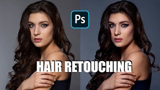 Remove And Retouch Flyaways Hair in Photoshop  free brush [upl. by Jim758]