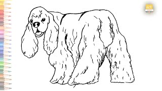 Cocker Spaniel dog drawing easy  How to draw Cocker Spaniel dog step by step  dog drawings [upl. by Coucher]