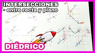 DIÉDRICO  intersección❌ recta y plano 💪 varios casos [upl. by Luapnaej]