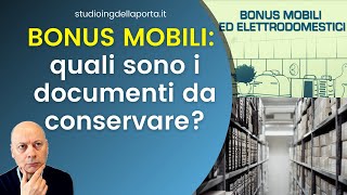 BONUS MOBILI sai quali documenti devi conservare [upl. by Tartaglia]