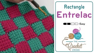 Tunisian Entrelac Crochet Rectangle  EASY [upl. by Inatirb]