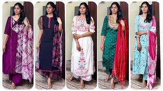 Festive wearsemi partywear Kurti sets with dupatta starts from Rs 700Amazon haulRamya [upl. by Ethbin793]