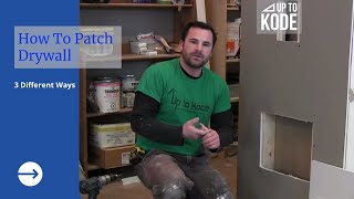 How To Patch Drywall3 Ways [upl. by Ulphia]