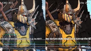 Borderlands 2 PS Vita vs Xbox 360 FrameRate Test [upl. by Drawe]