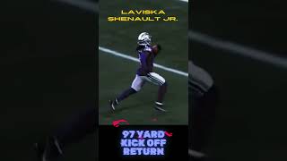 UNBELIEVABLE KICK OFF RETURNED FOR A TOUCHDOWN 97 YARDS BY LAVISKA SHENAULT JRSEATTLE SEAHAWKS [upl. by Jens]