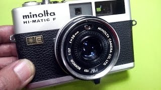 ミノルタ ハイマチックFの使い方 MINOLTA HIMATIC F How to use 1970s Rangefinder camera [upl. by Nykal315]