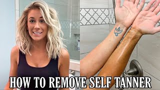 HOW TO REMOVE SELF TANNER  LAURA BEVERLIN [upl. by Irak]