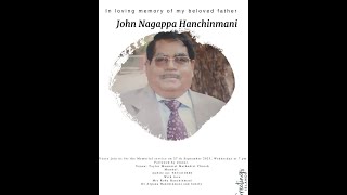 Live Memorial service Streaming of John Nagappa Hanchinmaniat Taylor Memorial Methodist Church 7 pm [upl. by Ahnavas]