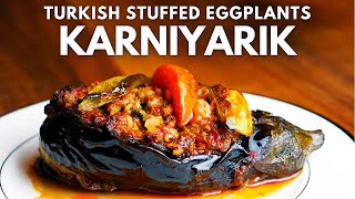 Turkish Stuffed Eggplants  How to make Karniyarik [upl. by Yttik]