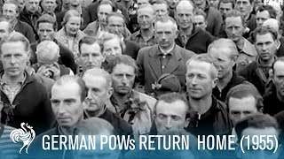 WWII German Prisoners Return Home 1955  British Pathé [upl. by Yajeet95]