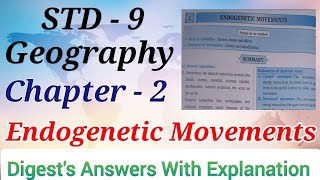 Std 9 Geography Lesson 2 Endogenetic Movements Digests Answers Maharashtra Board [upl. by Hezekiah]