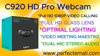 Logitech C920 HD Pro Webcam Full HD 1080p30fps video calling Perfectemall [upl. by Cassidy]