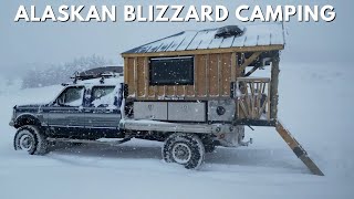 Riding Out an Epic Snowstorm Inside a Cozy Homemade Truck Camper alaska asmr vanlife camping [upl. by Coke372]