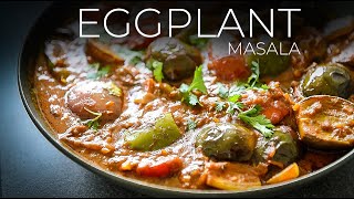 This CRAZY tasty Eggplant Masala Recipe is AUBERGENIUS [upl. by Sueahccaz]