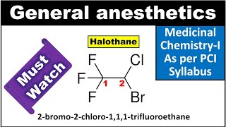 General anesthetics Structure and IUPAC names [upl. by Tillinger]