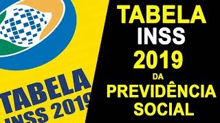 TABELA INSS 2019 PREVIDÊNCIA SOCIAL OFICIAL PARA DESCONTO NOS PAGAMENTOS DOS SÁLARIOS [upl. by Avery]