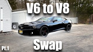 How I turned my V6 Camaro into a V8 beast Driveway Swap [upl. by Ire]