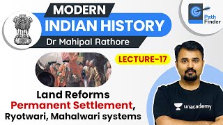 L17 Land Reforms by British l Modern Indian History  UPSC CSE 2021 l Dr Mahipal Rathore [upl. by Aytac]