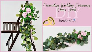 DIY Cascading Wedding Ceremony Chair Sash  Budget Weddings DIY Tutorial [upl. by Kuhlman]