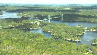 1000 Islands Aerial Tour of the Canadian Span of the Thousand Islands Bridge [upl. by Flight424]