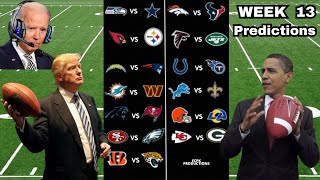 US Presidents Predict Week 13 of the NFL Season [upl. by Ydnyc429]