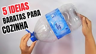 5 IDEIAS BARATAS E ECONÔMICAS PARA COZINHA  SHOW DE ARTESANATO [upl. by Veal]