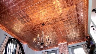 How To Install A Copper Stamped Metal Ceiling [upl. by Branca]