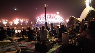 4k 2023 New Year Fireworks  Lawn with the view Bennelong lawn  Sydney NSW Australia [upl. by Yticilef597]