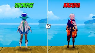 C2 Sucrose Vs C0 Kazuha Who Is Best Anemo Support  NonReaction vs Reaction Buff Comparison [upl. by Emmey676]