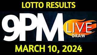 Lotto Result Today 900 pm draw March 10 2024 Sunday PCSO LIVE [upl. by Serrell593]