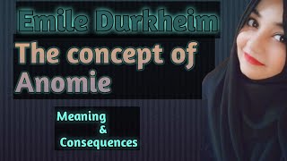 Durkheim Anomie Normlesness AnomicSuicide  The concept of Anomie [upl. by Ivar]