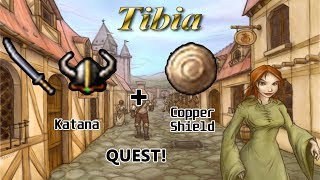 Tibia Rookgaard  Katana e Copper Shield Quest [upl. by Rosenzweig562]